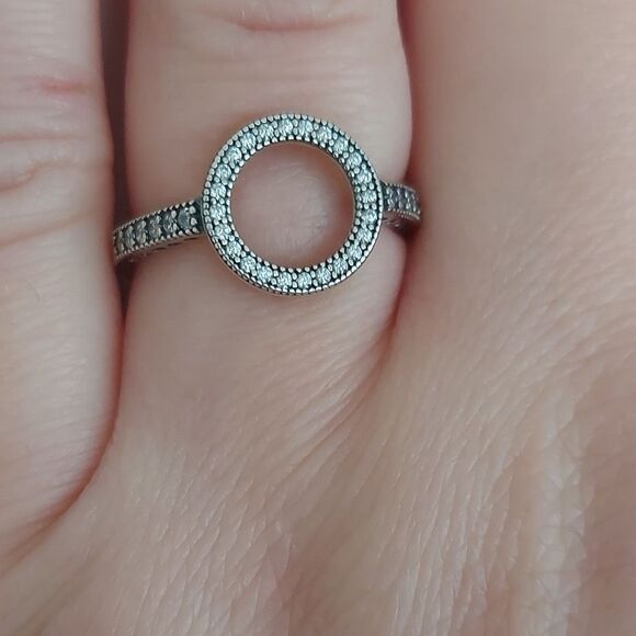 925 Sterling Silver Oxidized O Ring - Picture 4 of 8